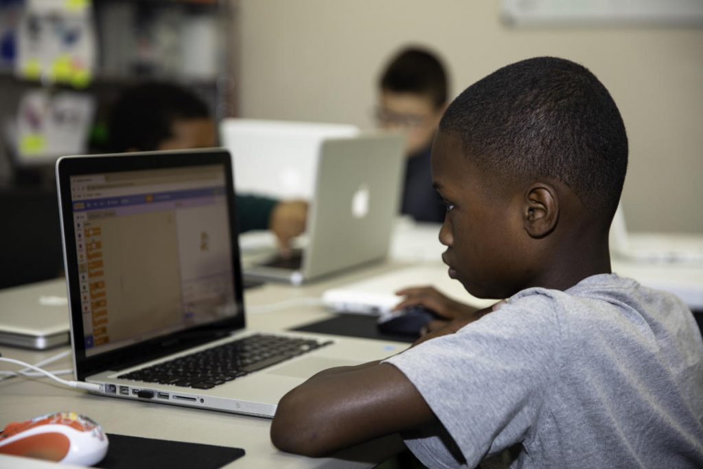Coding class at St. Bhakita School