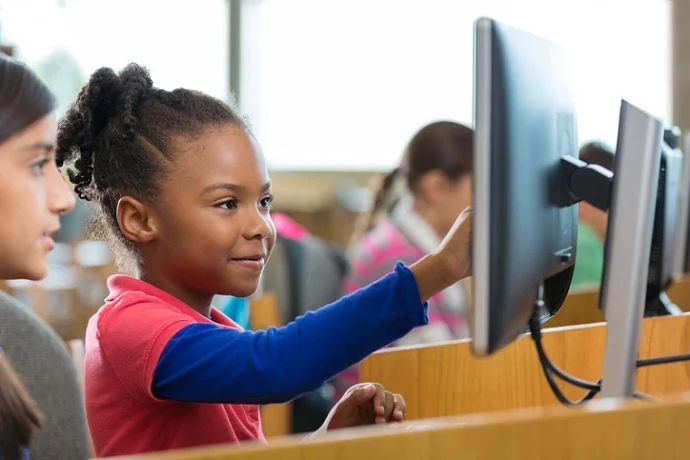 Coding class at St. Bhakita School